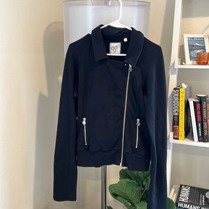 TNA Artizia Asymmetrical Zip Up Black Jacket Size L